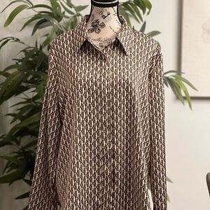 Worthington Brown Patterned Women’s Blouse